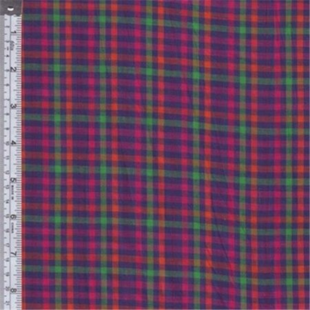 TEXTILE CREATIONS Textile Creations RW0123 Rustic Woven Fabric; Check Royal; Magenta And Green; 15 yd. RW0123